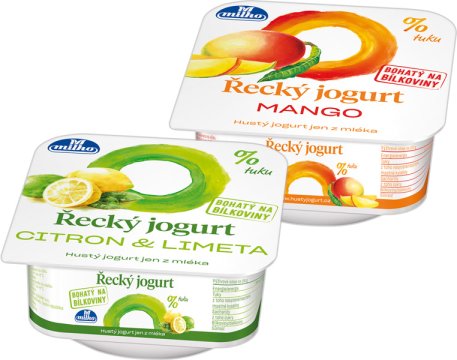 Jogurt odtučněný mangový; Jogurt odtučněný citronovo-limetkový