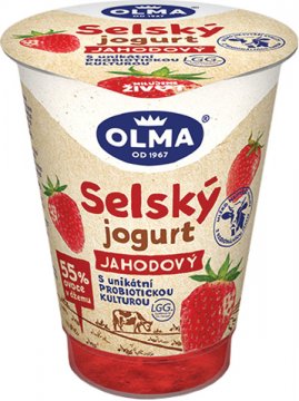 Selský jogurt jahoda 3,9% 180 g
