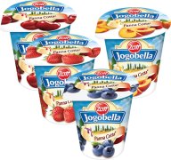 Fotografie produktu Jogobella Panna Cotta 150g mix borůvka, broskev, jahoda, višeň