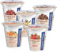 Fotografie produktu Farmář Jogurt krémový (jahoda, čoko-nugát, vanilka, třešeň, meruňka) 125g