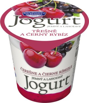 Jogurt s třešněmi a s černým rybízem