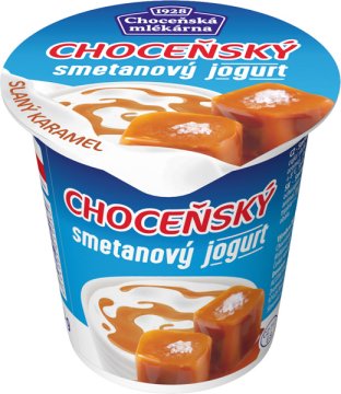 smetanový jogurt  slaný karamel