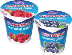 Fotografie produktu Choceňský smetanový jogurt MIX (malina, borůvka) 150g