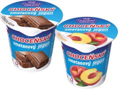 Fotografie produktu Choceňský smetanový jogurt MIX (broskev, čokoláda) 150g