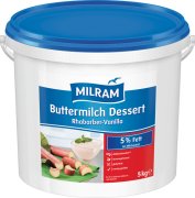 Fotografie produktu Milram Buttermilch Dessert s rebarborou 7,5% a vanilkovou příchutí 5% 5kg