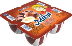 Fotografie produktu Mikuš mléčný dezert Čokoláda a lískový oříšek 4x60g