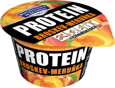 Tvaroh odtučněný broskev-meruňka s přídavkem syrovátkových bílkovin