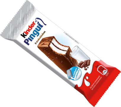 Cukrářský výrobek s mléčnou náplní (45 %) v čokoládové polevě.