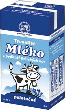Trvanlivé mléko z podhůří Orlických hor - polotučné 1l