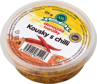 Olomoucké tvarůžky Kousky s chilli 125g