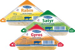 Fotografie produktu Poloměkký čerstvý sýr s kořením mix - Gyros, Satyr, Rabín 125g