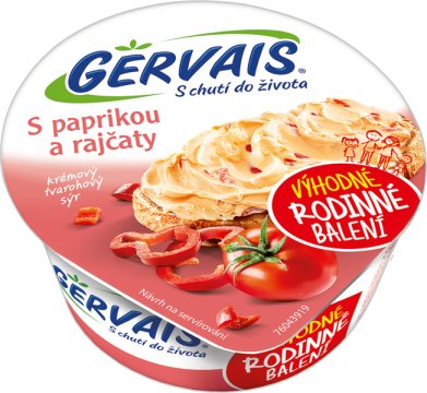  Gervais Čerstvý tvarohový sýr termizovaný s paprikou a rajčaty 170g
