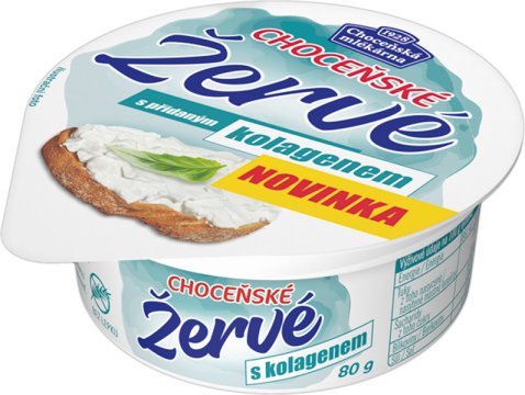 Čerstvý tvarohový sýr termizovaný s kolagenem