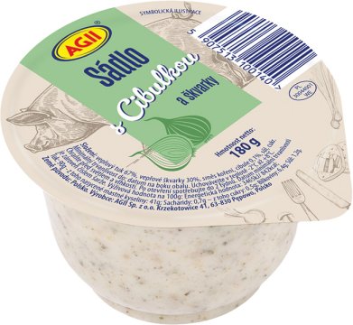 Vepřové sádlo se škvarky a cibulkou