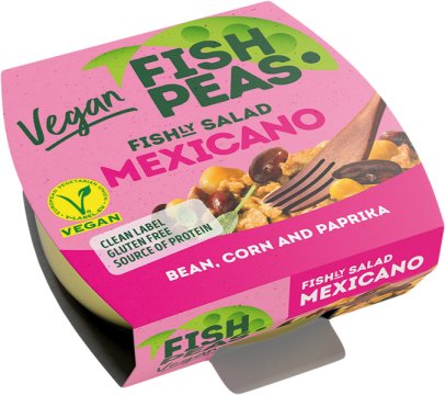 Veganský salát s hrachovou bílkovinou na mexický způsob 175g FishPeas, Sterilovaný výrobek