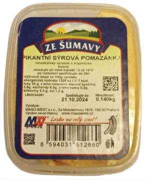 Pikantní sýrová pomazánka 15x140g karton