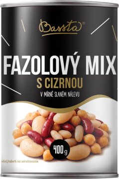 Směs luštěnin v mírně slaném nálevu. Sterilováno.