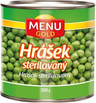 Sterilovaný hrášek v mírně slaném nálevu