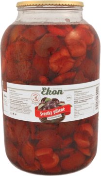 Švestkový kompot odpeckovaný jednodruhový s nálevem se sladidlem