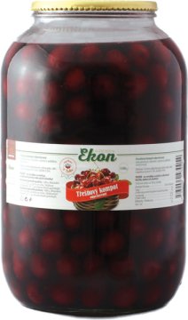 Třešňový kompot odpeckovaný jednodruhový s nálevem a se sladidlem