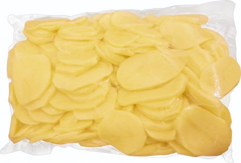 Brambory loupané vařené plátky