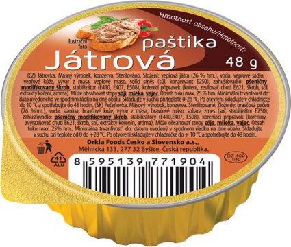 Masný výrobek, konzerva. Sterilováno.