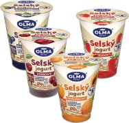 Fotografie produktu Selský jogurt MIX borůvka, jahoda, meruňka, višeň 180g