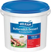 Milram Buttermilch Dessert s rebarborou 7,5% a vanilkovou příchutí 5% 5kg
